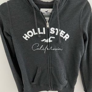 Dark Grey Hollister Zip-Up Jacket